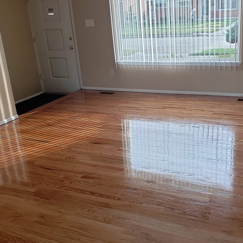Hardwood floor in bright interior
