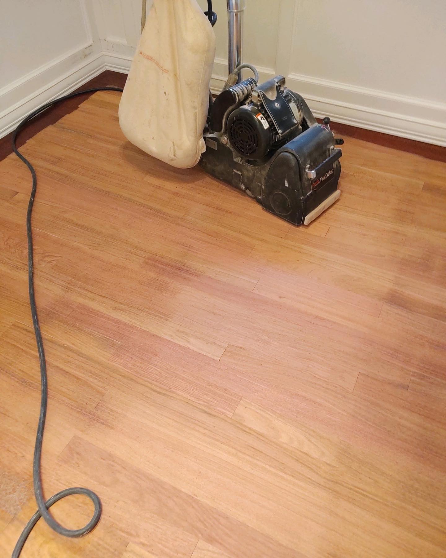 Hardwood floor refinishing