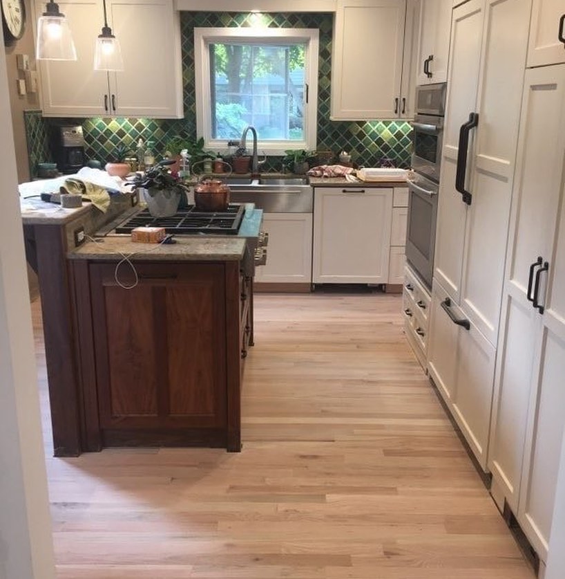 New hardwood flooring in kitchen